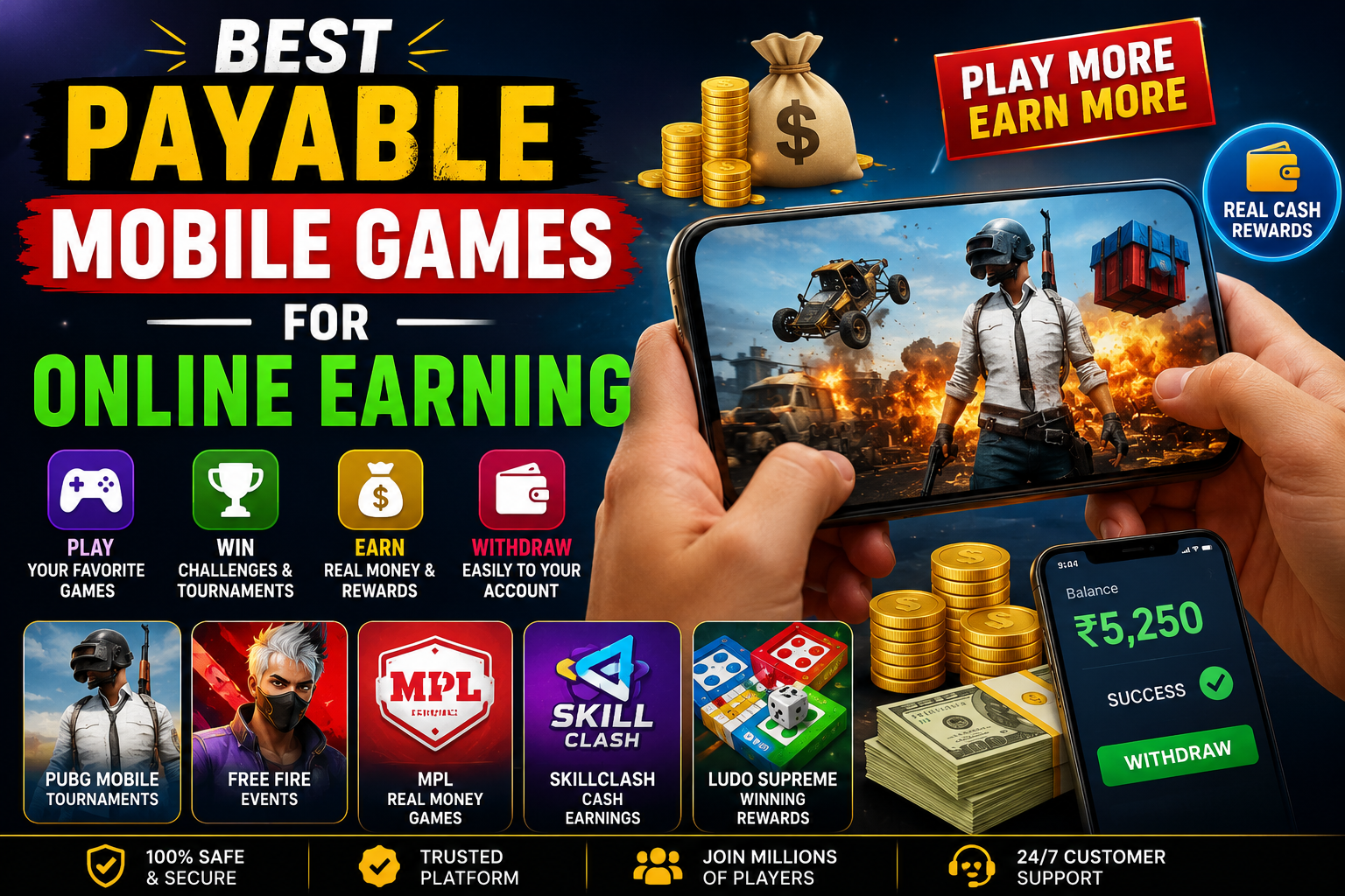Best Payable Mobile Games for Online Earning