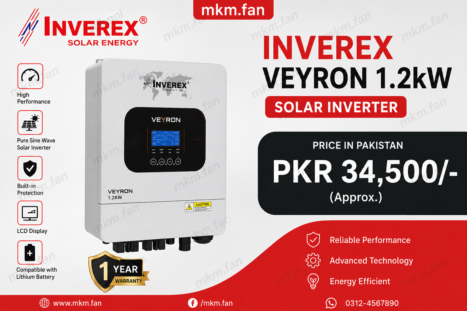 Inverex Veyron 1.2kW Solar Inverter Price in Pakistan